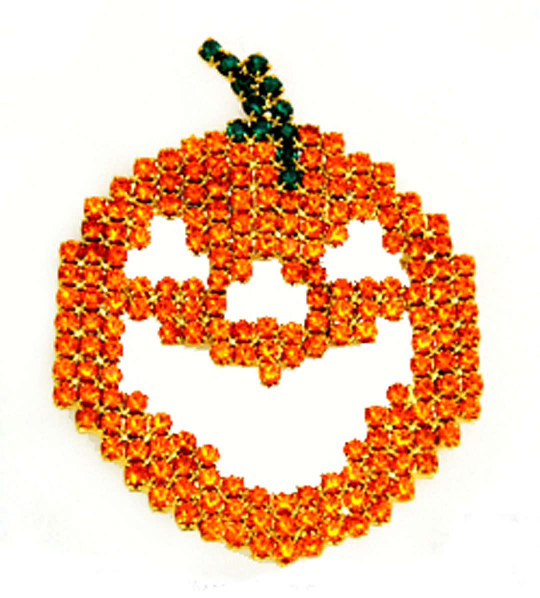Vintage Halloween Jack O' Lantern Pumpkin Pin Brooch Swarovski - Etsy