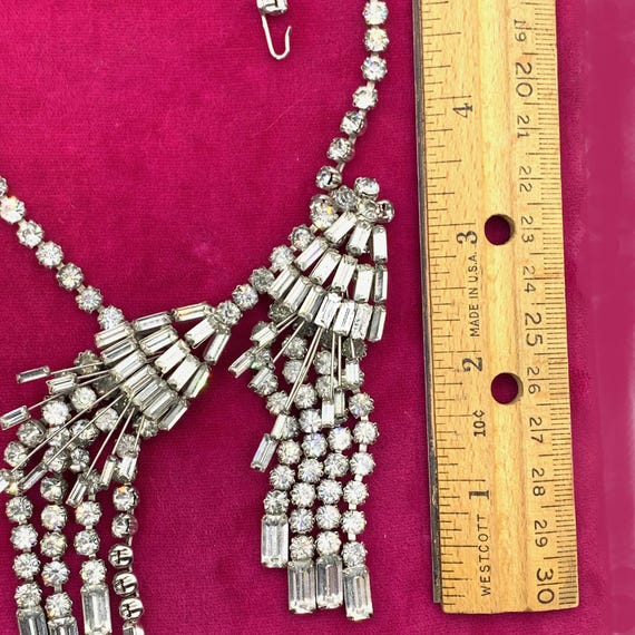 Vintage Dramatic Clear Rhinestone Statement Neckl… - image 4