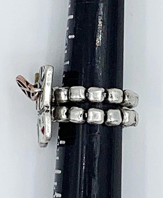 Vintage Peace Sign Patchwork Stretch Ring - Gift … - image 5