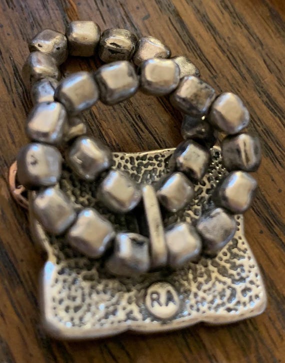 Vintage Peace Sign Patchwork Stretch Ring - Gift … - image 2