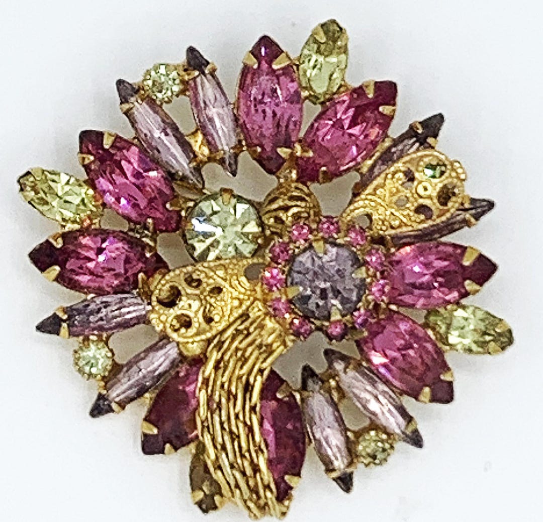 Mayfly Pin Vintage Unsigned Alice Caviness Rhinestone Mayfly Fly With Tail Pin ...