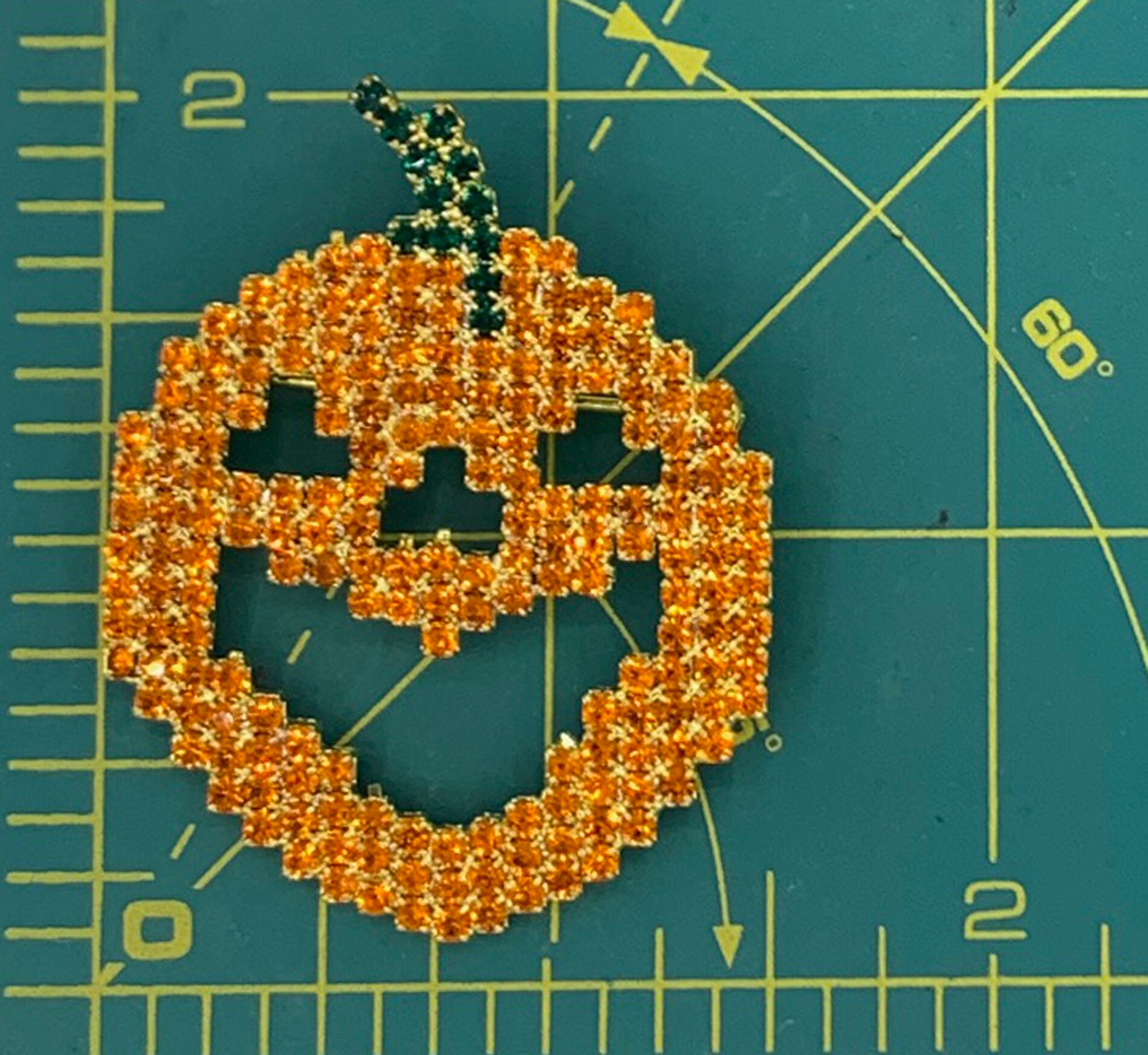 Vintage Halloween Jack O' Lantern Pumpkin Pin Brooch Swarovski - Etsy