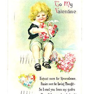 Carte postale vintage Clapsaddle pour la Saint-Valentin - Emballage d'archives - Coffret cadeau