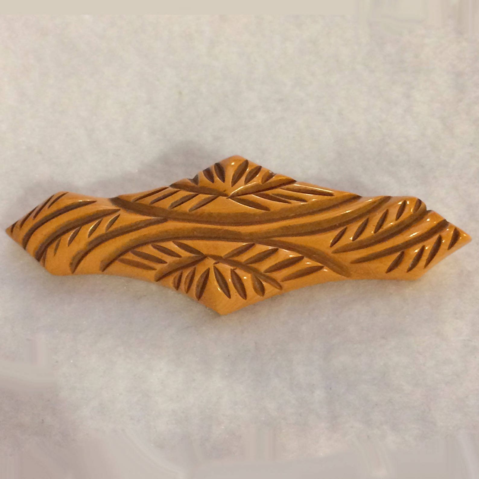 Vintage Bakelite Pin Brooch Butterscotch Overdyed Deeply Etsy