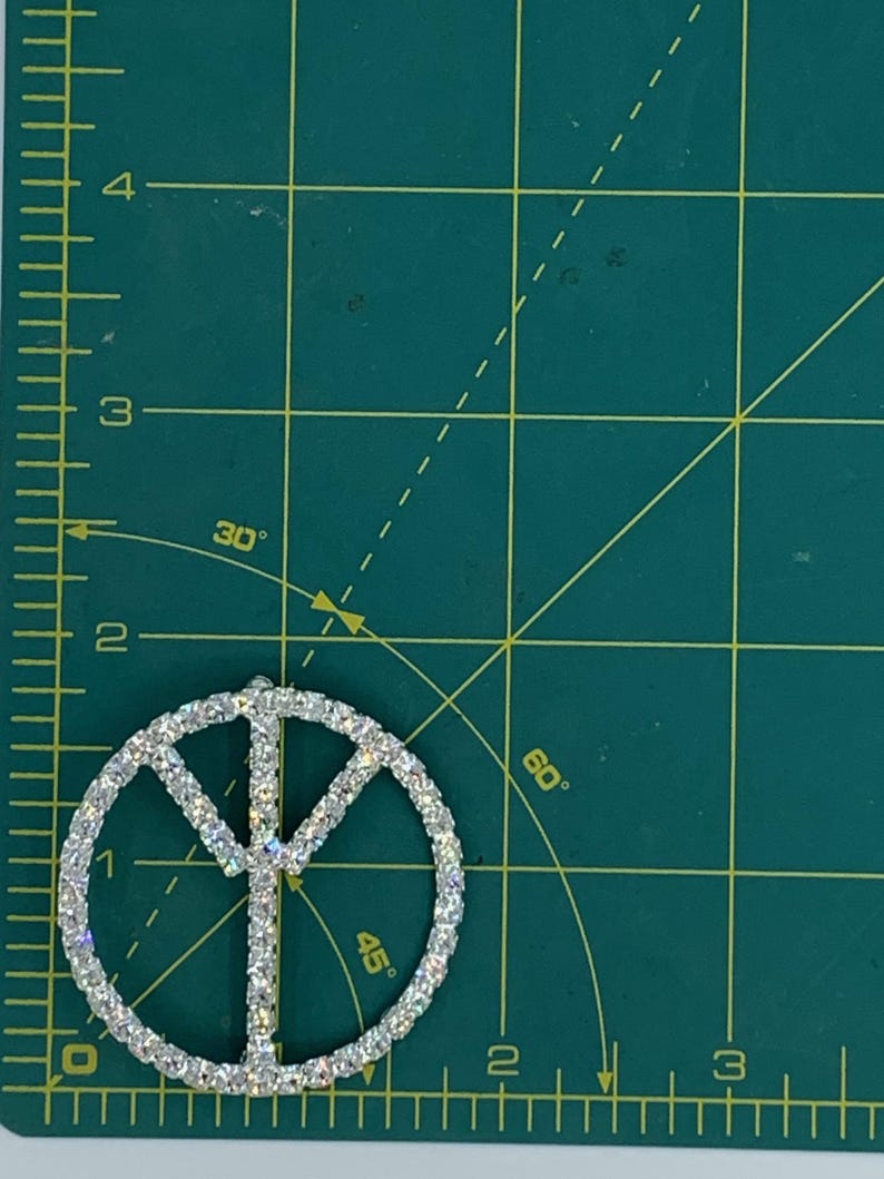 Vintage Peace Sign Symbol Pin Brooch Made With Swarovski Rhinestones ...