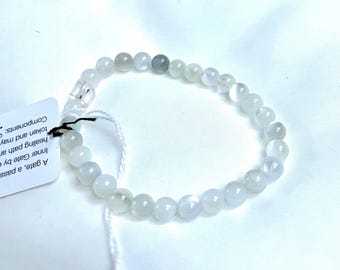 Kunzite and Grey Moonstone Bracelet – Handmade Gemstone Jewelry for Intuition & Compassion (256)