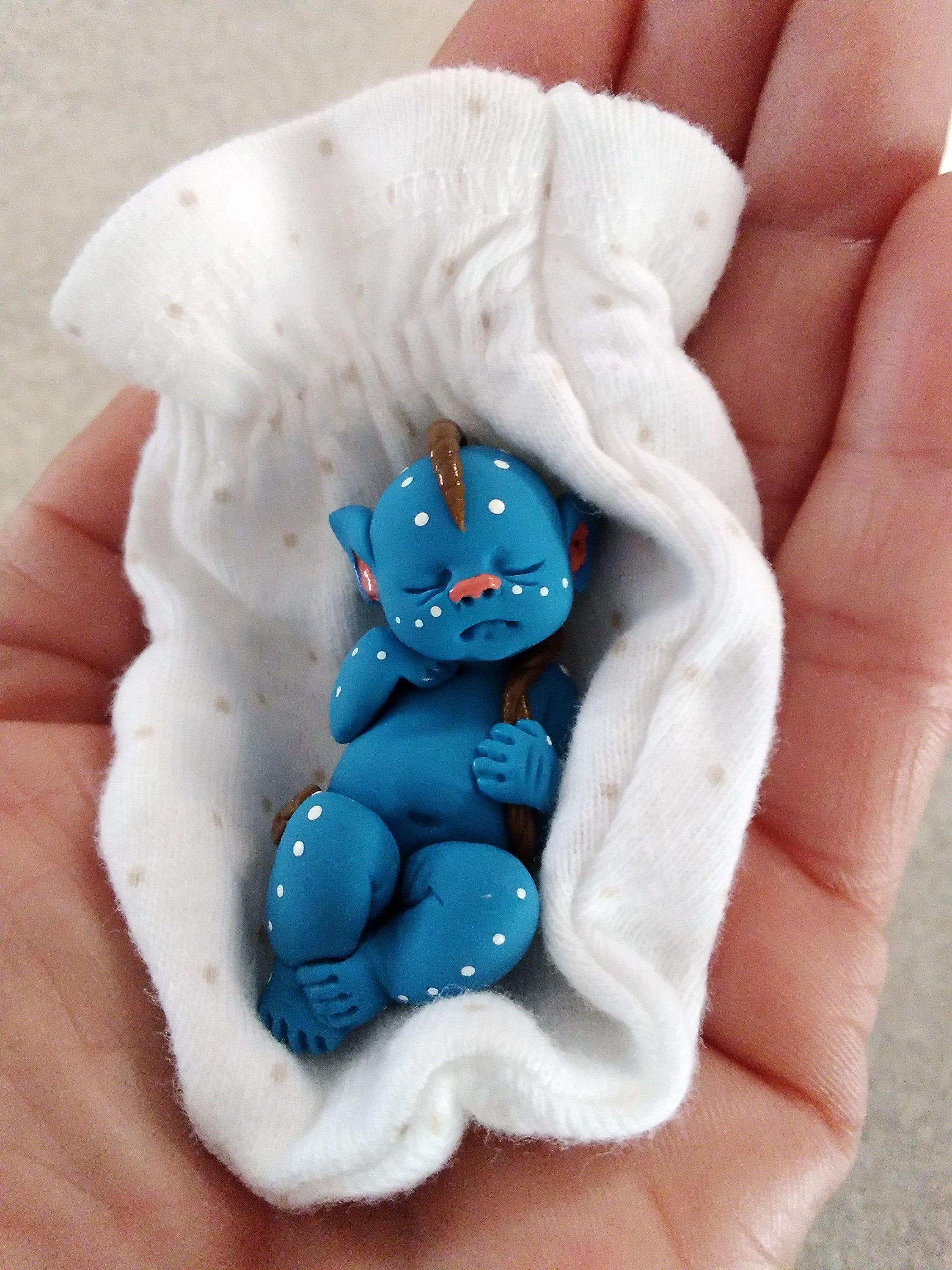 Polymer Clay Baby Micro Mini Forest Baby SIZE Gift