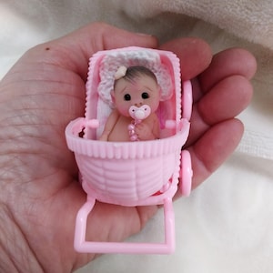 Polymer Clay Baby Micro Mini Baby Sculpture Size 1.5"