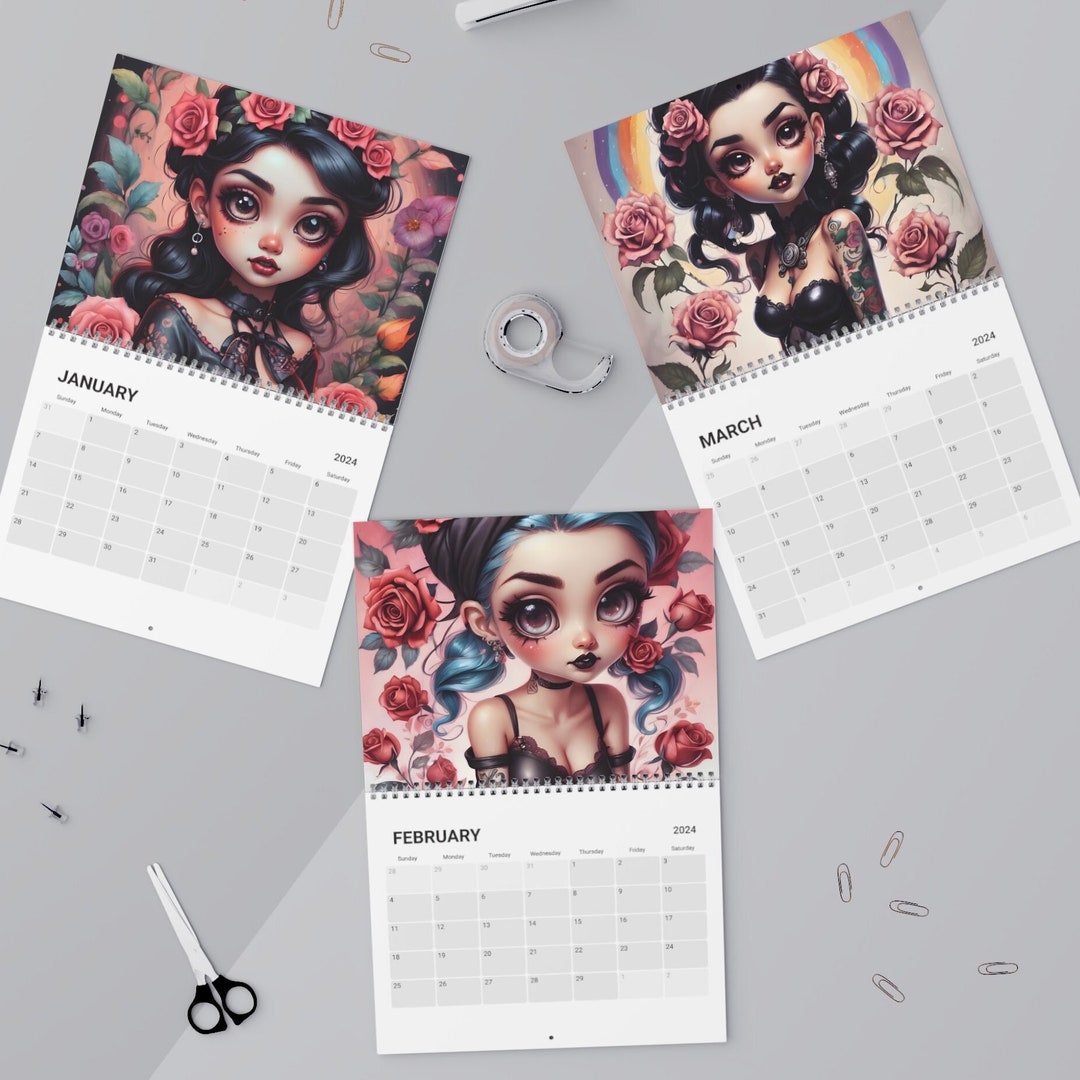 Tattoo Girls Calendar 2024 Gift for Motorcycle Rider Gifted Biker Gift