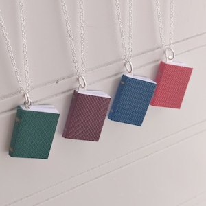 Book Necklace // Miniature // Real Pages // Novel Necklace // Mini Book Necklace // Book Necklace // 20in or 18in Silver Plated Chain Inclu