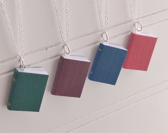 Book Necklace // Miniature // Real Pages // Novel Necklace // Mini Book Necklace // Book Necklace // 20in or 18in Silver Plated Chain Inclu