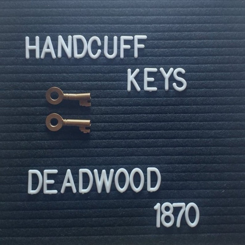 AUTHENTIC Antique Vintage Brass Handcuff Keys From Deadwood South Dakota