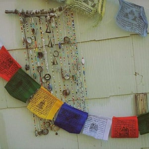 Tibetan Prayer Flags // Flags Measures 4.72L x 4.72W each // 5' long // 10 Prayer Flags Per String // Made in Nepal // Spiritual Decor image 3