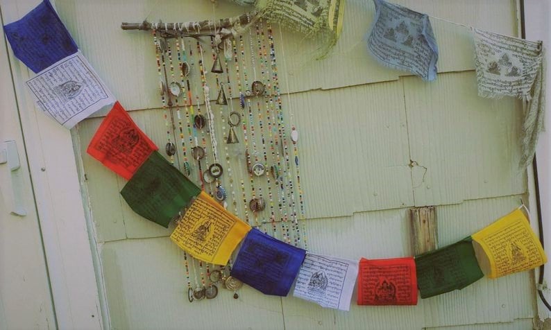 Tibetan Prayer Flags // Flags Measures 4.72L x 4.72W each // 5' long // 10 Prayer Flags Per String // Made in Nepal // Spiritual Decor image 3