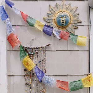 Tibetan Prayer Flags // Flags Measures 4.72L x 4.72W each // 5' long // 10 Prayer Flags Per String // Made in Nepal // Spiritual Decor image 1