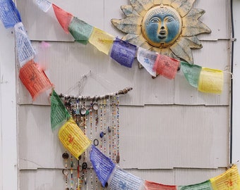 Tibetan Prayer Flags // Flags Measures 4.72"L x 4.72"W each // 5' long // 10 Prayer Flags Per String // Made in Nepal // Spiritual Decor