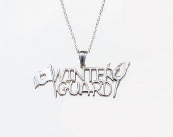 Winter Guard Silver Charm and Necklace