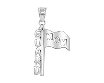 Color Guard Mom Charm in Silver