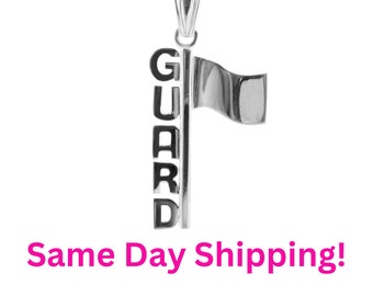 Guard and Flag Charm in Silver for Color Guard and Winter Guard