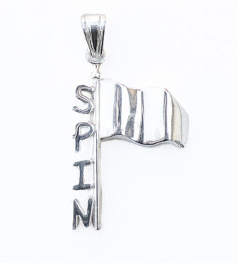 Color Guard Spin and Flag Silver Charm Free Shipping