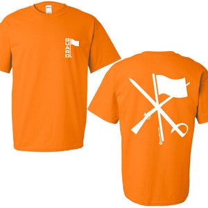 Color Guard T-Shirt in Orange.  World Famous Designs.  Great gifts for ColorGuard, Winter Guard and Guardies.  Super Fast & Free Shipping!