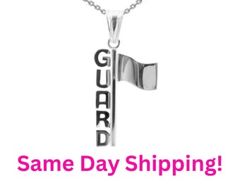 Color Winter Guard Flag Silver Necklace
