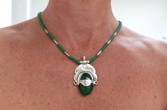 Tuareg Green Goddess Necklace - Etsy