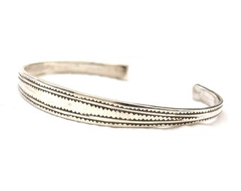 Flat ethnic Tuareg rigid bracelet in silver