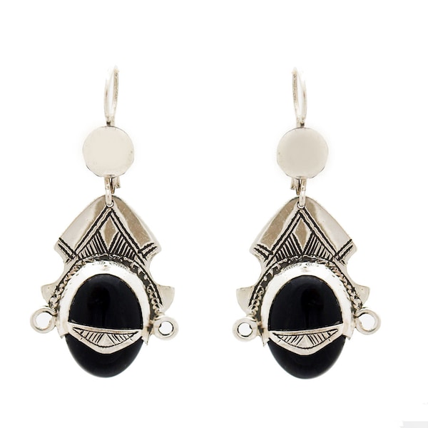 boucles d\'oreilles déesse  noire  ethnique