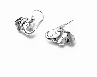 Silver elephant earrings
