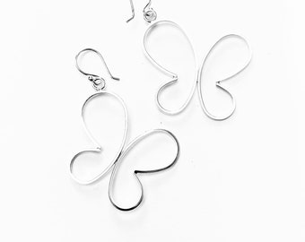 Silver butterfly earrings