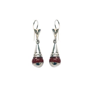 Ethnic Tuareg silver agate earrings