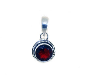 Silver and garnet pendant for women