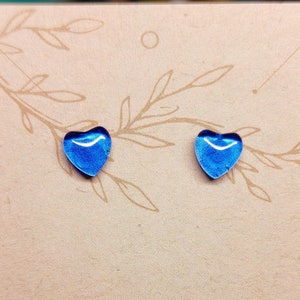 Blue Jewel Heart Earrings, Blue Topaz Inspired, Gemstone Double Dupe image 1