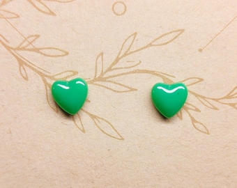 Jade Jewel Heart Earrings, Jade Inspired, Gemstone Double Dupe