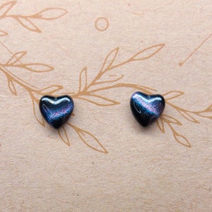 Onyx Heart Star Trail Stud Earrings, Celestial and Gemstone Inspired