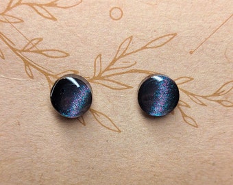 Small Onyx Star Trail Stud Earrings, Celestial and Gemstone Inspired, 9mm Round Stud