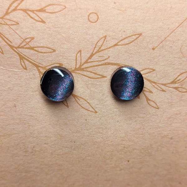 Small Onyx Star Trail Stud Earrings, Celestial and Gemstone Inspired, 9mm Round Stud