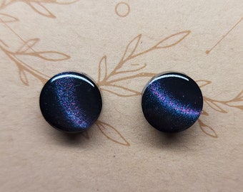 Onyx Star Trail Stud Earrings, Celestial and Gemstone Inspired, 12mm Round Stud
