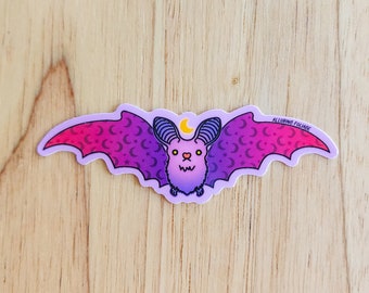 Moonlight Bat Sticker, Cute Flying Bat, Handmade Glossy Waterproof Sticker for water bottles, laptops, and more