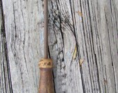 Primitive wood handled Copper Tip cast iron torch Heated Soldering Iron tool