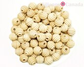 NORTH AMERICAN SOURCED 16mm Natural Wood Beehive Beads, 5 8 quot Wood Beehive Beads, Wooden Beehive Beads, Unfinished Wood Teething Beads