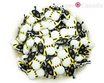 Bee Silicone Beads. Loose, highest quality, BPA free silicone craft supplies Canada USA Europe. Wholesale Bulk Discount.