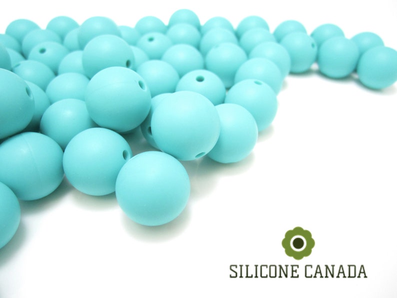 highest quality Loose 15mm Turquoise Round Silicone Beads Wholesale Bulk Discount. BPA free silicone craft supplies Canada USA Europe