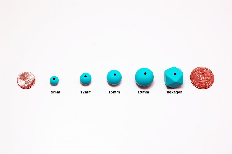 highest quality Loose 15mm Turquoise Round Silicone Beads Wholesale Bulk Discount. BPA free silicone craft supplies Canada USA Europe