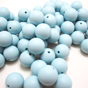 15mm Ice Blue Round Silicone Beads. Loose, highest quality, BPA free silicone craft supplies Canada USA Europe. Wholesale Bulk Discount.