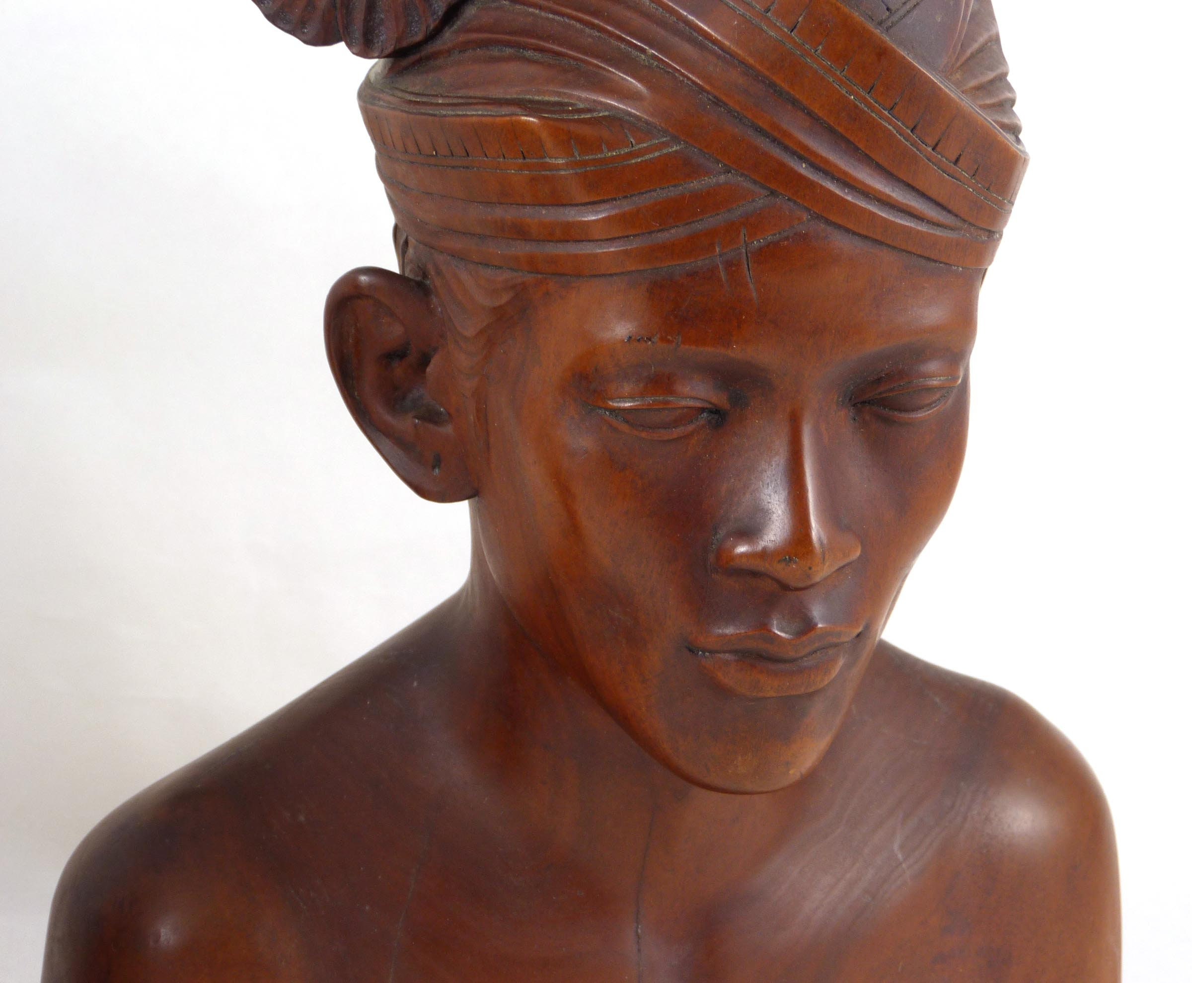 Vintage Klungkung Hand-carved Man & Woman Busts Pair Bali Indonesia ...