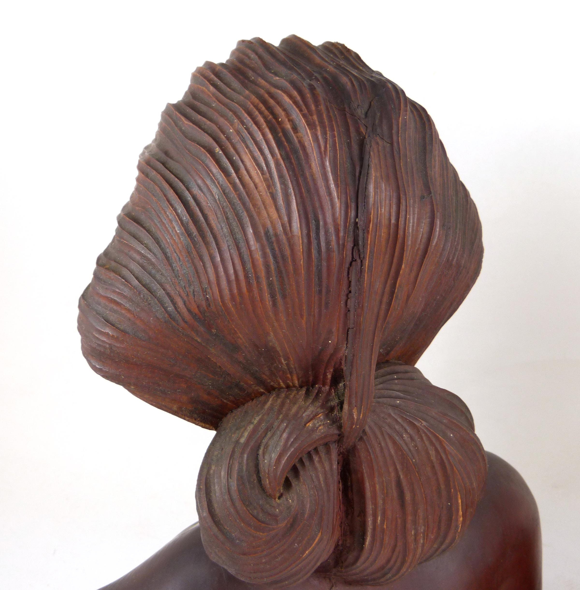 Vintage Klungkung Hand-carved Man & Woman Busts Pair Bali Indonesia ...