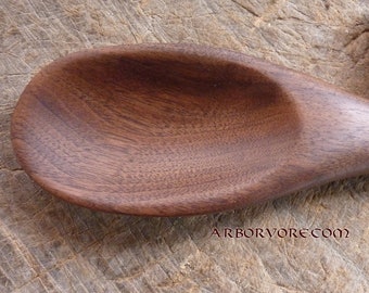 Hand Carved Walnut Spoon with Naturally Curved Handle