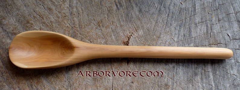 Hand Carved Lilac Wood Serving Spoon